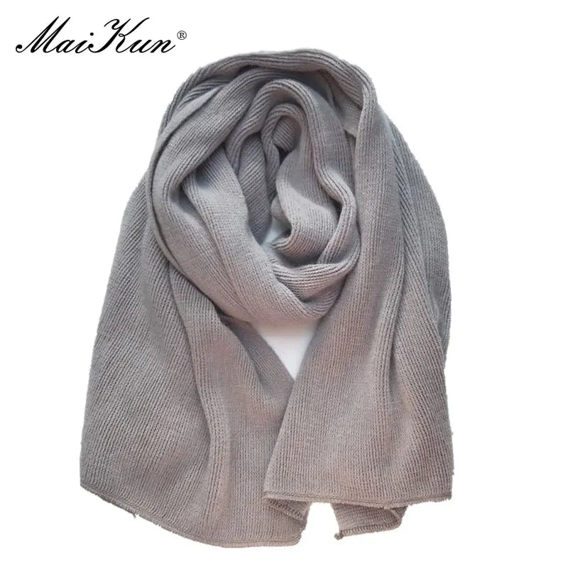 Warm Winter Scarf - Thick Cozy Black Imitation Cashmere Ladies Fashion Wrap - ZOOMNSTORE