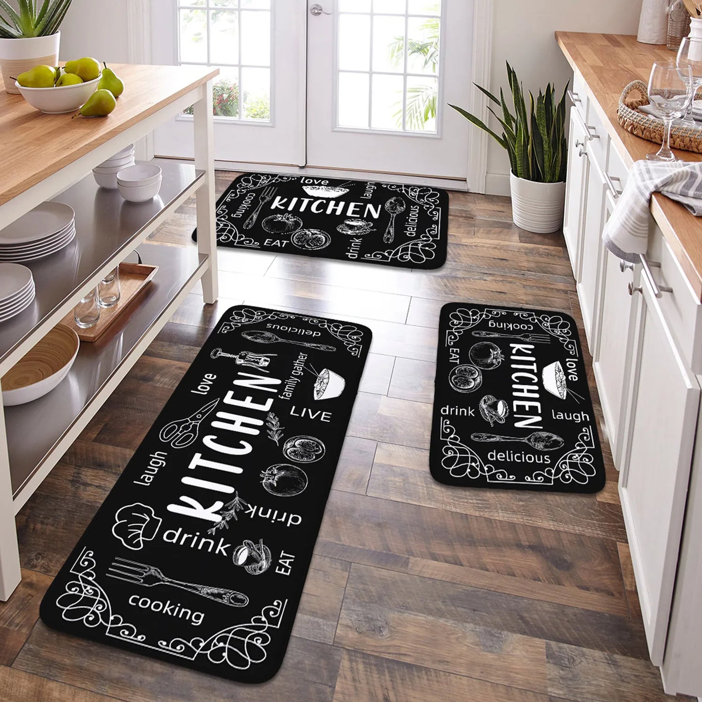 Washable Kitchen Mat - Anti Slip Floor Mat | Absorbent Polyester Rug for Indoor & Bathroom Use - ZOOMNSTORE
