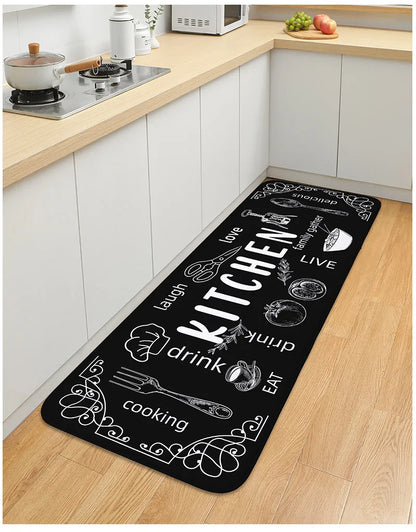 Washable Kitchen Mat - Anti Slip Floor Mat | Absorbent Polyester Rug for Indoor & Bathroom Use - ZOOMNSTORE