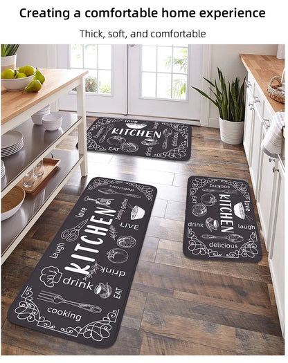 Washable Kitchen Mat - Anti Slip Floor Mat | Absorbent Polyester Rug for Indoor & Bathroom Use - ZOOMNSTORE