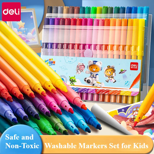 Washable Markers Set for Kids, 12/24/36/48 Art Colors Drawing Pen for Toddlers Gift,Safe and Non-Toxic Bright and Vivid Colors - ZOOMNSTORE