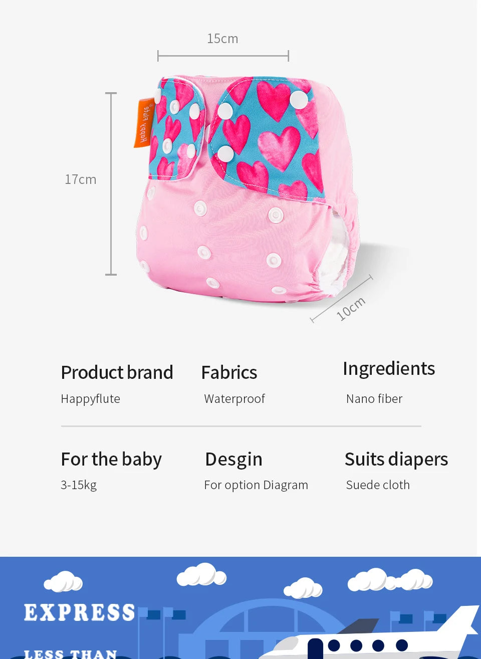 Washable Pocket Diaper – Adjustable Reusable Baby Diaper Cover | Absorbent Ecological Nappy - ZOOMNSTORE