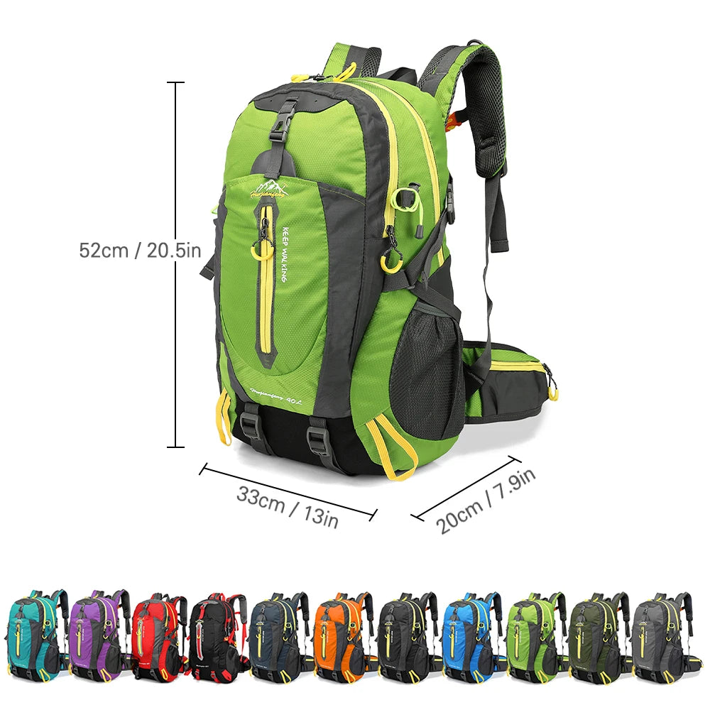 40L Water Resistant Backpack - Travel Hiking Camping Laptop Daypack for Men  Women - ZOOMNSTORE