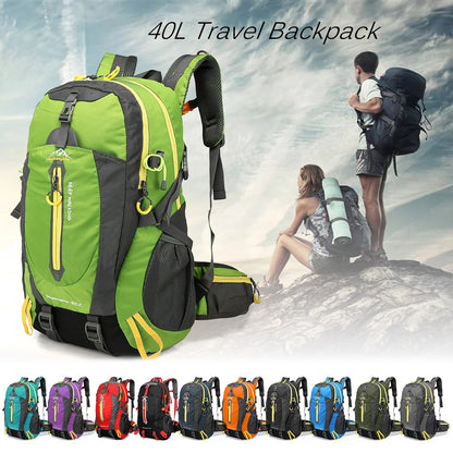 40L Water Resistant Backpack - Travel Hiking Camping Laptop Daypack for Men  Women - ZOOMNSTORE