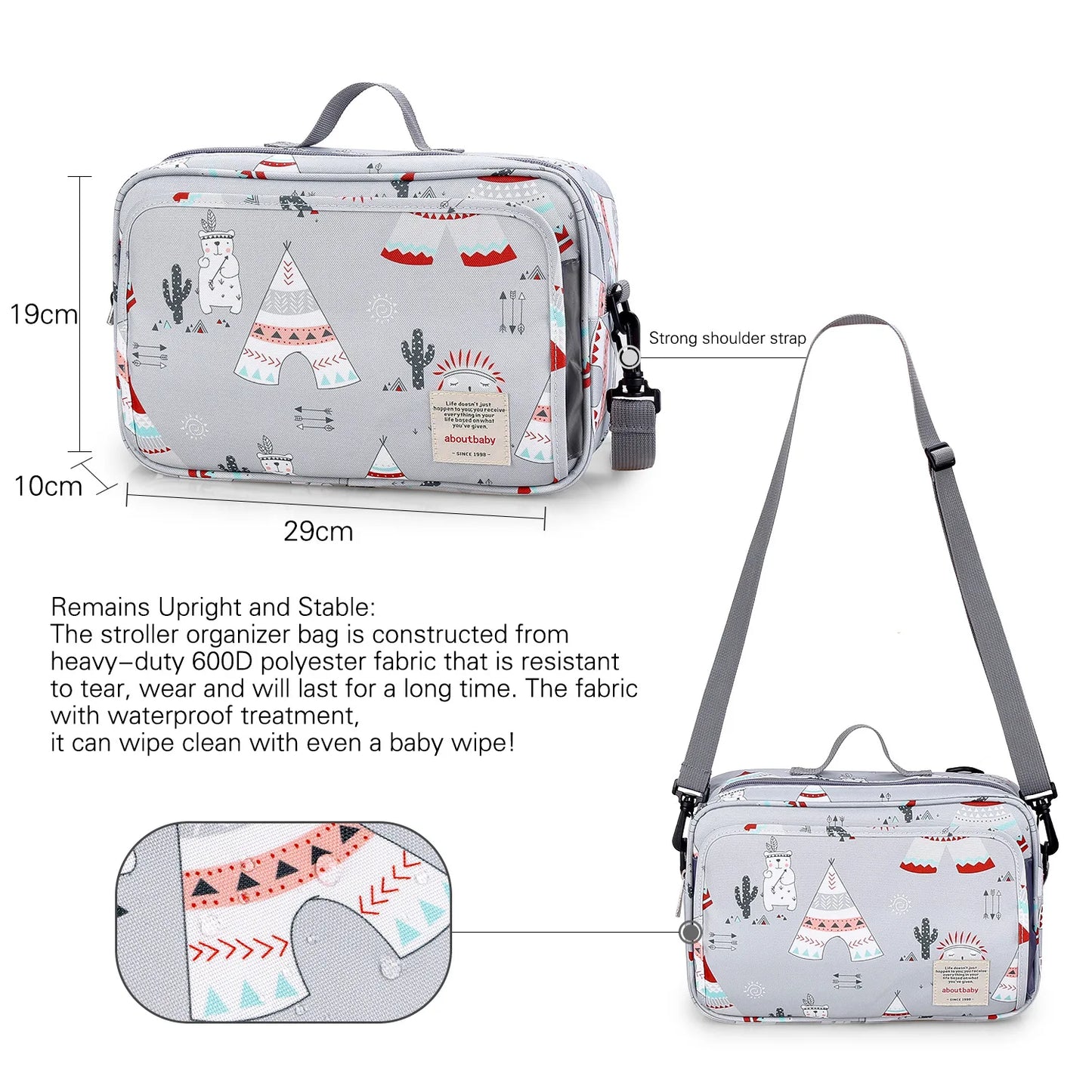 Waterproof Baby Mummy Bags Fashion Prints WetDry for Disposable Reusable Maternity Diaper Bag Double Handle Wetbags - ZOOMNSTORE