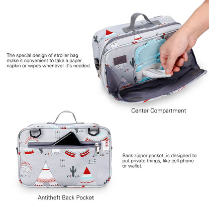 Waterproof Baby Mummy Bags Fashion Prints WetDry for Disposable Reusable Maternity Diaper Bag Double Handle Wetbags - ZOOMNSTORE