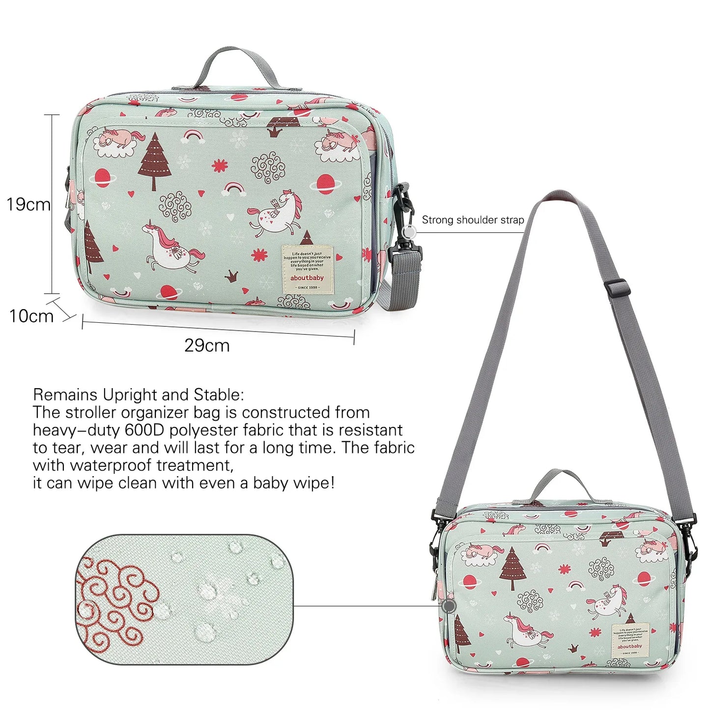 Waterproof Baby Mummy Bags Fashion Prints WetDry for Disposable Reusable Maternity Diaper Bag Double Handle Wetbags - ZOOMNSTORE