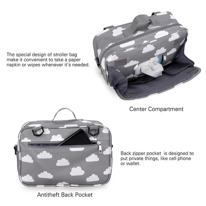 Waterproof Baby Mummy Bags Fashion Prints WetDry for Disposable Reusable Maternity Diaper Bag Double Handle Wetbags - ZOOMNSTORE