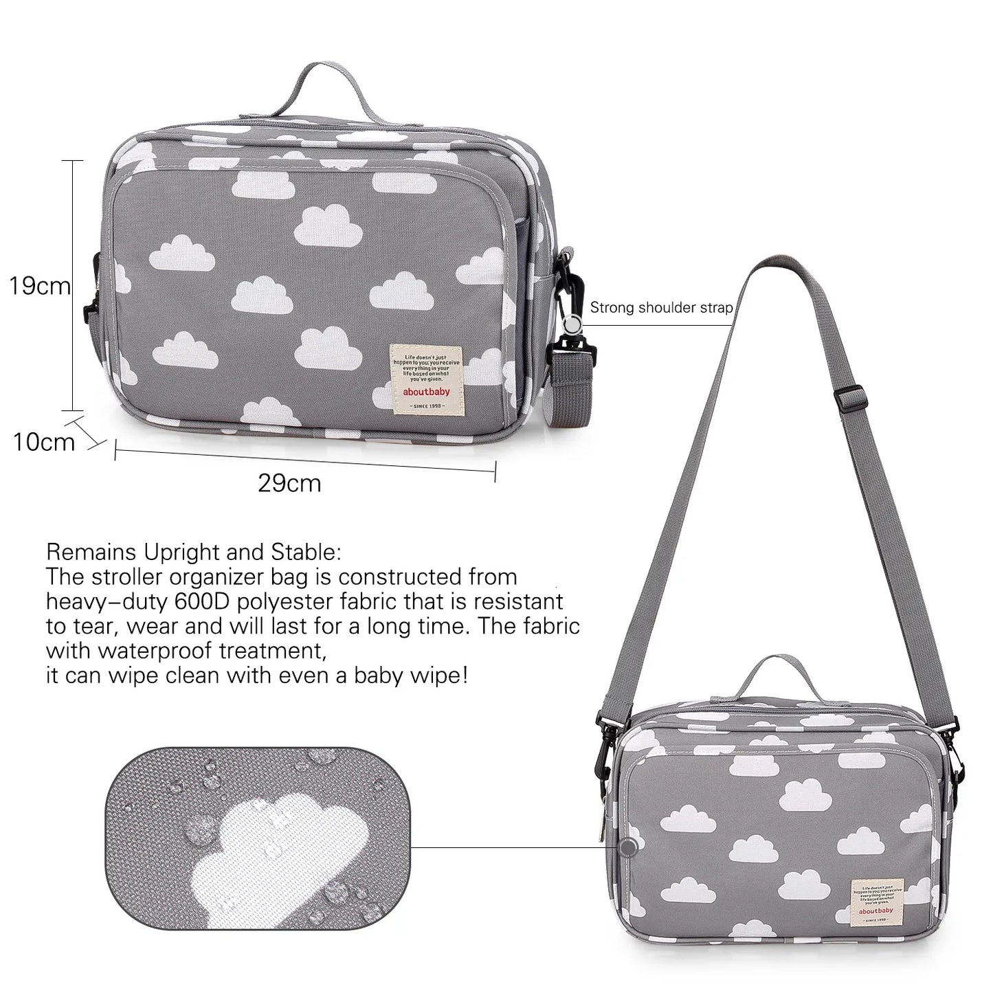 Waterproof Baby Mummy Bags Fashion Prints WetDry for Disposable Reusable Maternity Diaper Bag Double Handle Wetbags - ZOOMNSTORE
