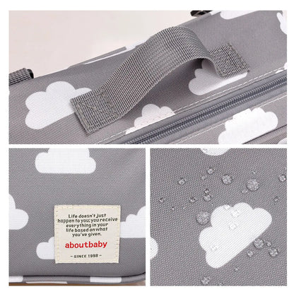 Waterproof Baby Mummy Bags Fashion Prints WetDry for Disposable Reusable Maternity Diaper Bag Double Handle Wetbags - ZOOMNSTORE