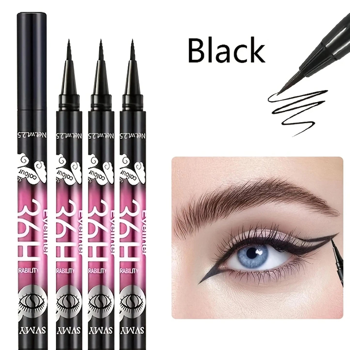 Waterproof Black Eyeliner - 3pcs/5pcs Smudge-Proof, Long-Lasting Eye Pencil Set - ZOOMNSTORE