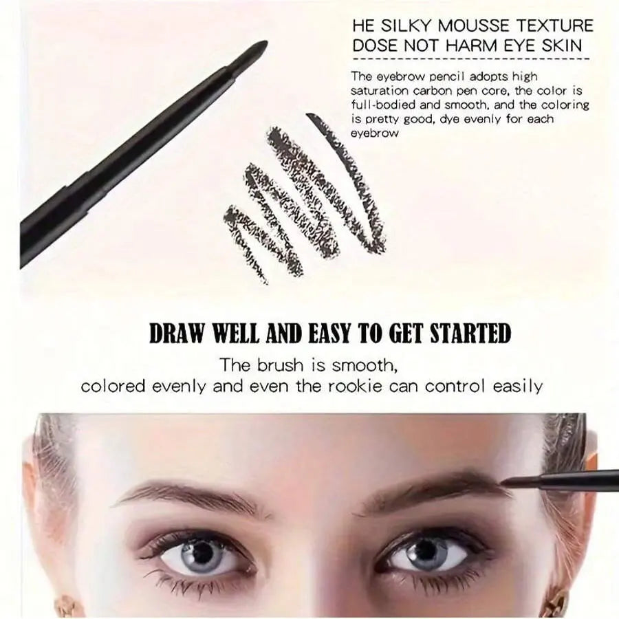 Waterproof Black Eyeliner - 3pcs Smudge-Proof Cream Pencil, Long-Lasting Eye Makeup - ZOOMNSTORE