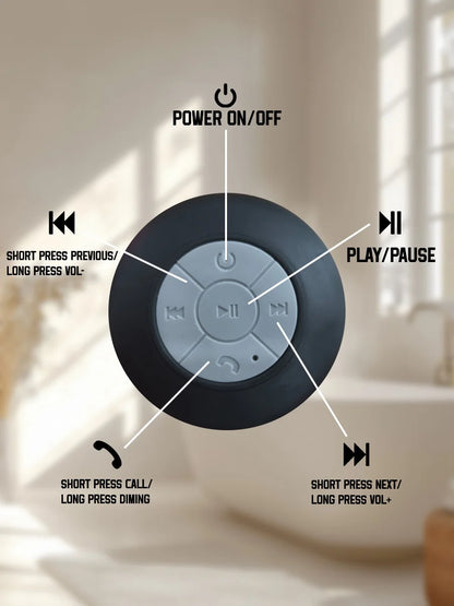 Waterproof Bluetooth Speaker - Compact Portable Speaker with Strong Suction, RGB Lighting & Mic - ZOOMNSTORE