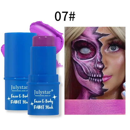 Halloween Face Body Painting Stick Cream Waterproof UV Light Neon Green Purple Pink Black White Paint Party Art Makeup - ZOOMNSTORE