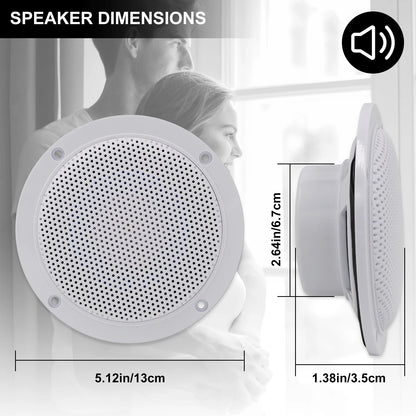 Waterproof Ceiling Speaker - 4 Inch Marine Grade Bluetooth Ceiling Speaker with Digital Class Amplifier - ZOOMNSTORE