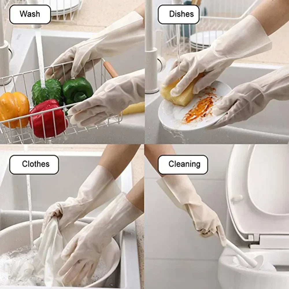 Waterproof Cleaning Gloves – Durable Silicone Kitchen Chore Gloves, Latex-Free - ZOOMNSTORE