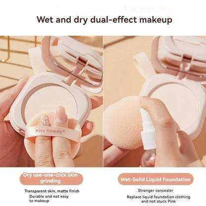 Milk Tea Waterproof Compact Powder - Full Coverage Matte Setting Powder - ZOOMNSTORE