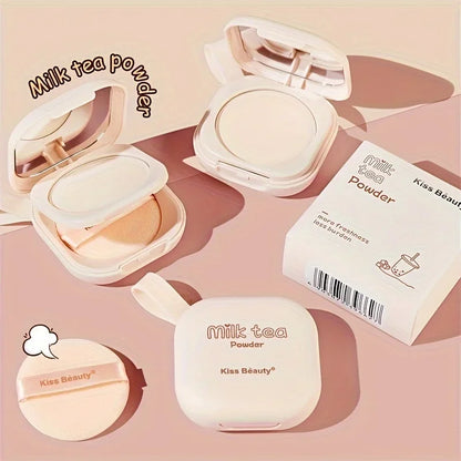 Milk Tea Waterproof Compact Powder - Full Coverage Matte Setting Powder - ZOOMNSTORE