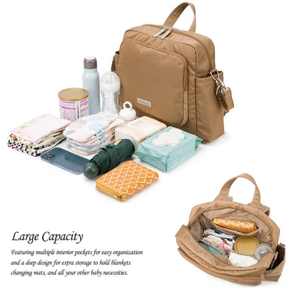 Soboba 2023 New Diaper Bags for Mother Waterproof Large Capacity Solid Polyester Diaper Backpacks Travel Bag for Newborn Baby - ZOOMNSTORE