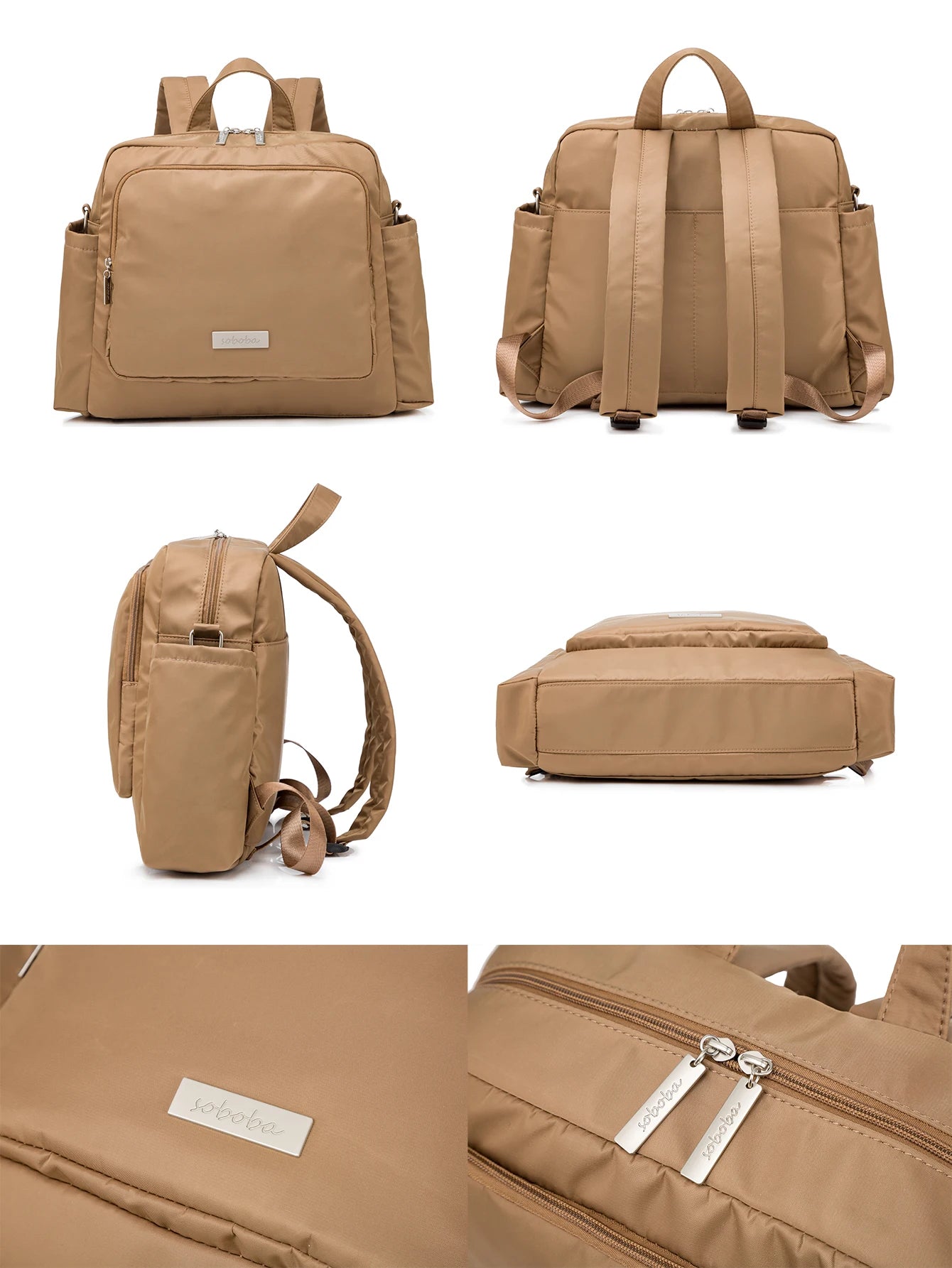 Soboba 2023 New Diaper Bags for Mother Waterproof Large Capacity Solid Polyester Diaper Backpacks Travel Bag for Newborn Baby - ZOOMNSTORE