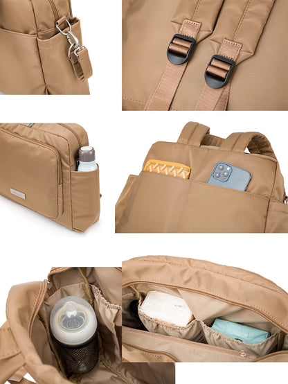Soboba 2023 New Diaper Bags for Mother Waterproof Large Capacity Solid Polyester Diaper Backpacks Travel Bag for Newborn Baby - ZOOMNSTORE