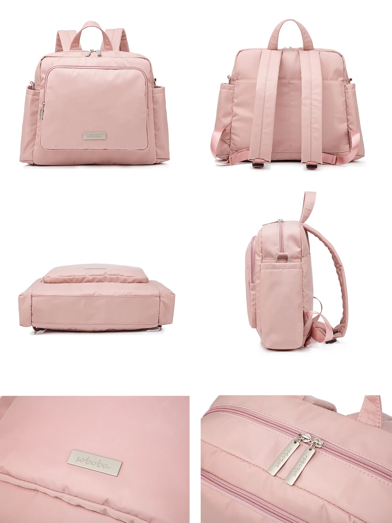 Soboba 2023 New Diaper Bags for Mother Waterproof Large Capacity Solid Polyester Diaper Backpacks Travel Bag for Newborn Baby - ZOOMNSTORE