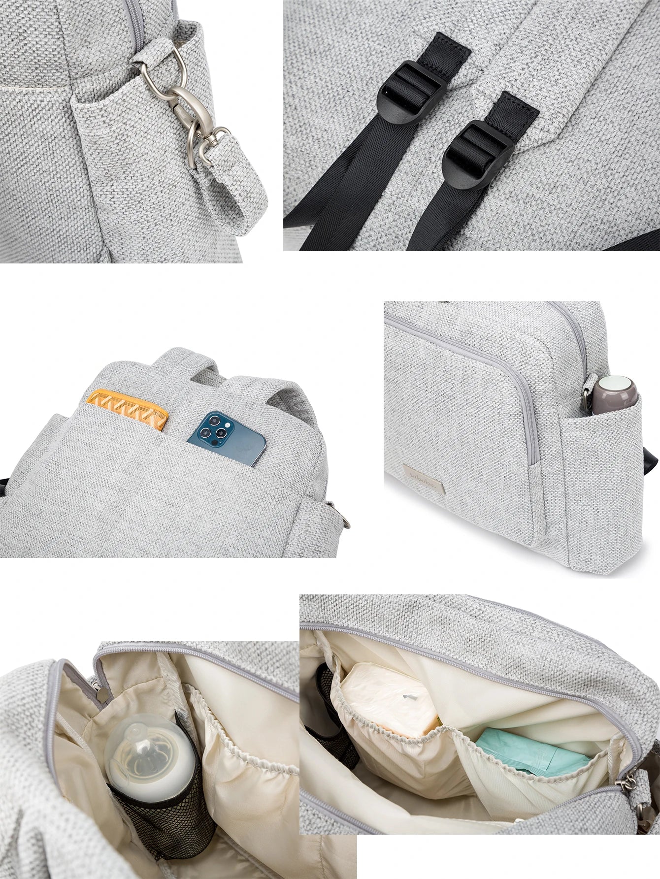 Soboba 2023 New Diaper Bags for Mother Waterproof Large Capacity Solid Polyester Diaper Backpacks Travel Bag for Newborn Baby - ZOOMNSTORE