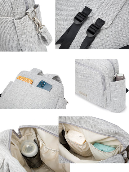 Soboba 2023 New Diaper Bags for Mother Waterproof Large Capacity Solid Polyester Diaper Backpacks Travel Bag for Newborn Baby - ZOOMNSTORE