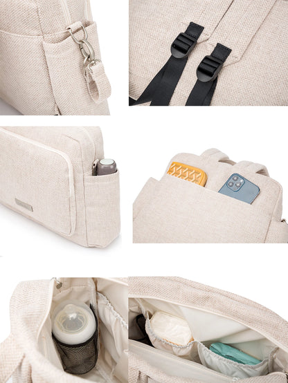 Soboba 2023 New Diaper Bags for Mother Waterproof Large Capacity Solid Polyester Diaper Backpacks Travel Bag for Newborn Baby - ZOOMNSTORE