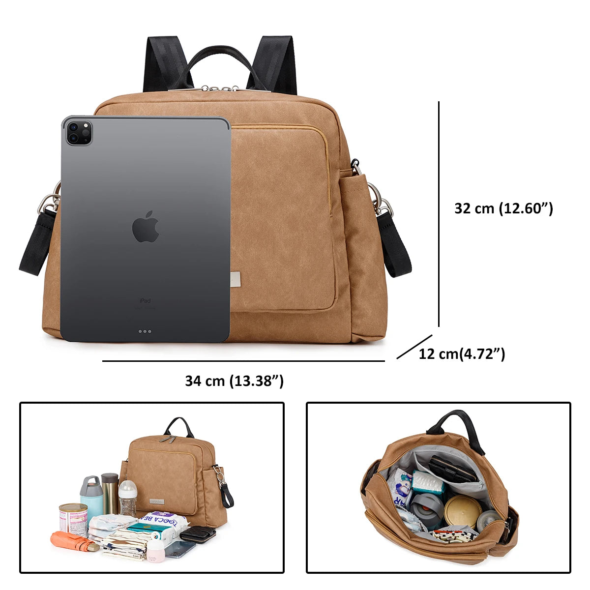 Soboba 2023 New Diaper Bags for Mother Waterproof Large Capacity Solid Polyester Diaper Backpacks Travel Bag for Newborn Baby - ZOOMNSTORE