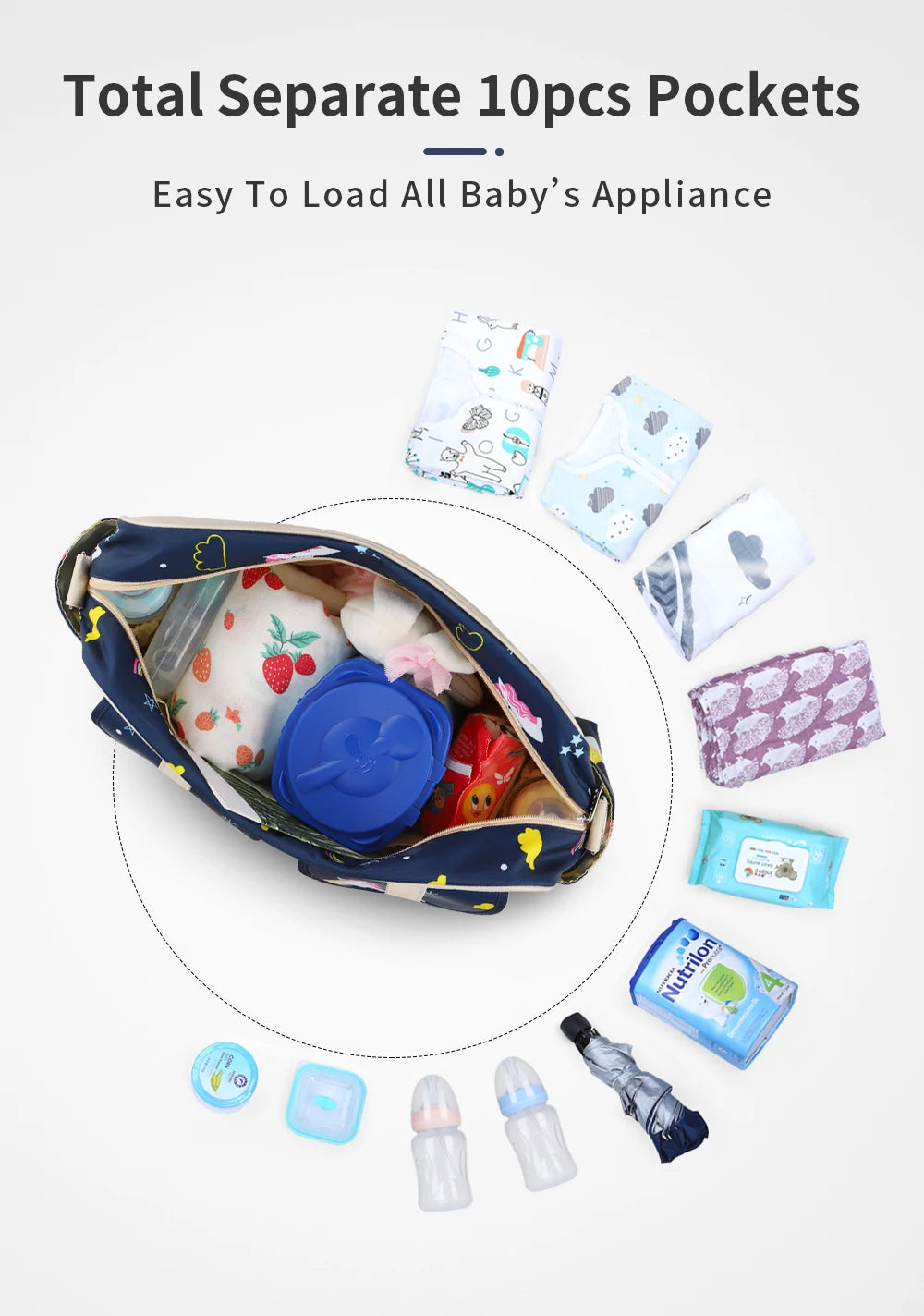 New Style Waterproof Diaper Bag Large Capacity Messenger Travel Bag Multifunctional Maternity Mother Baby Stroller Bags - ZOOMNSTORE