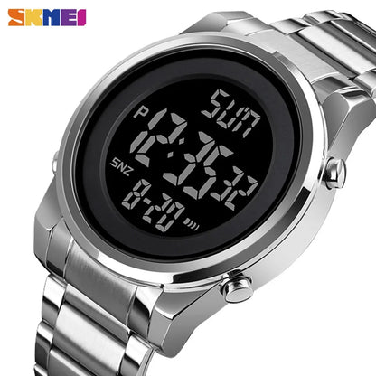 Waterproof Digital Watch - SKMEI Men's Stainless Steel Sports Chronograph Wristwatch - ZOOMNSTORE