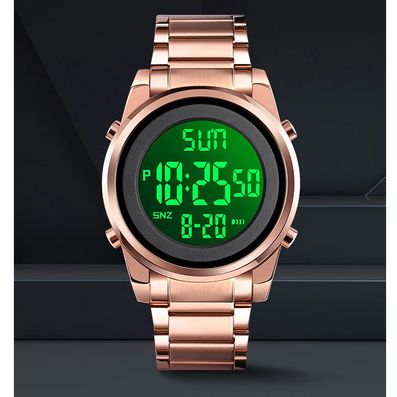 Waterproof Digital Watch - SKMEI Men's Stainless Steel Sports Chronograph Wristwatch - ZOOMNSTORE