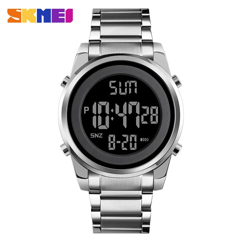 Waterproof Digital Watch - SKMEI Men's Stainless Steel Sports Chronograph Wristwatch - ZOOMNSTORE