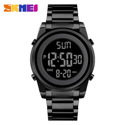 Waterproof Digital Watch - SKMEI Men's Stainless Steel Sports Chronograph Wristwatch - ZOOMNSTORE
