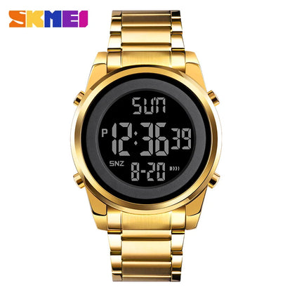 Waterproof Digital Watch - SKMEI Men's Stainless Steel Sports Chronograph Wristwatch - ZOOMNSTORE