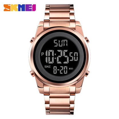 Waterproof Digital Watch - SKMEI Men's Stainless Steel Sports Chronograph Wristwatch - ZOOMNSTORE