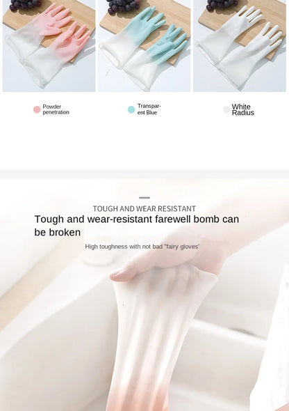 Waterproof Dishwashing Gloves | Flexible Thin Washing Gloves With Latex For Household Cleaning - ZOOMNSTORE