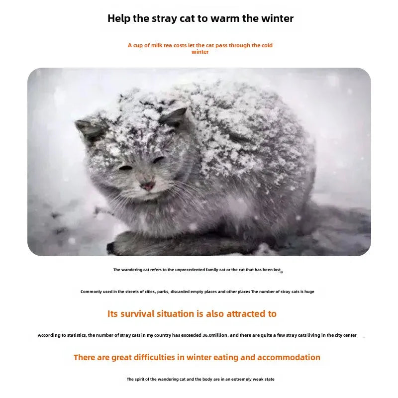 Stray Cat dog House Waterproof Outdoor Winter Warm Pet Cave Sleeping Beds Home Foldable Washable for Small Dog Puppy Supplies - ZOOMNSTORE