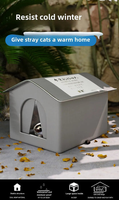 Stray Cat dog House Waterproof Outdoor Winter Warm Pet Cave Sleeping Beds Home Foldable Washable for Small Dog Puppy Supplies - ZOOMNSTORE