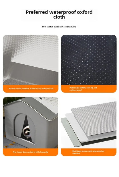 Stray Cat dog House Waterproof Outdoor Winter Warm Pet Cave Sleeping Beds Home Foldable Washable for Small Dog Puppy Supplies - ZOOMNSTORE