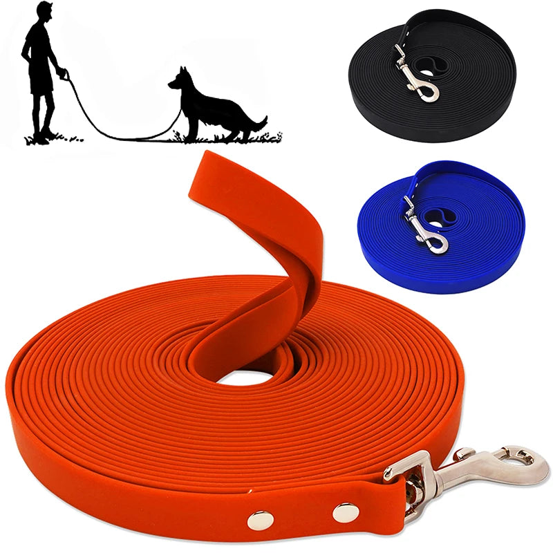 Waterproof Dog Leash - Easy Clean PVC Training Lead for Small to Large Dogs 3m 5m 10m 15m - ZOOMNSTORE