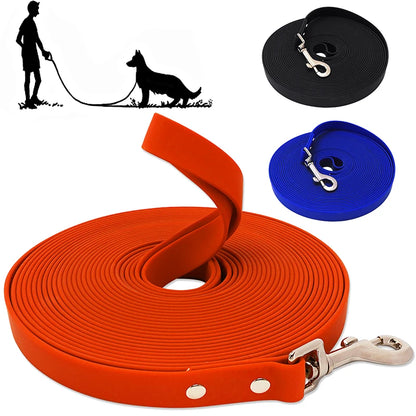 Waterproof Dog Leash - Easy Clean PVC Training Lead for Small to Large Dogs 3m 5m 10m 15m - ZOOMNSTORE