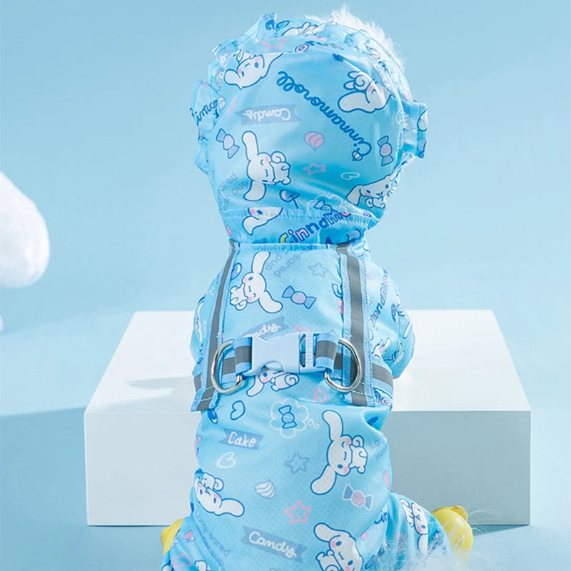 Waterproof Dog Raincoat - Cinnamoroll Hooded Jacket for All Sizes - ZOOMNSTORE
