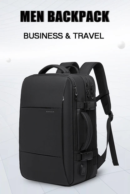 Waterproof Expandable Mens Laptop Backpack - 173 Large Capacity Travel Bag - ZOOMNSTORE