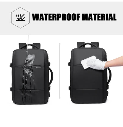 Waterproof Expandable Mens Laptop Backpack - 173 Large Capacity Travel Bag - ZOOMNSTORE