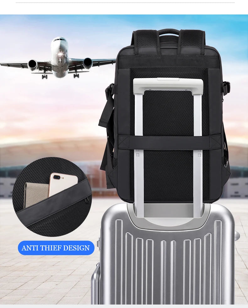 Waterproof Expandable Mens Laptop Backpack - 173 Large Capacity Travel Bag - ZOOMNSTORE