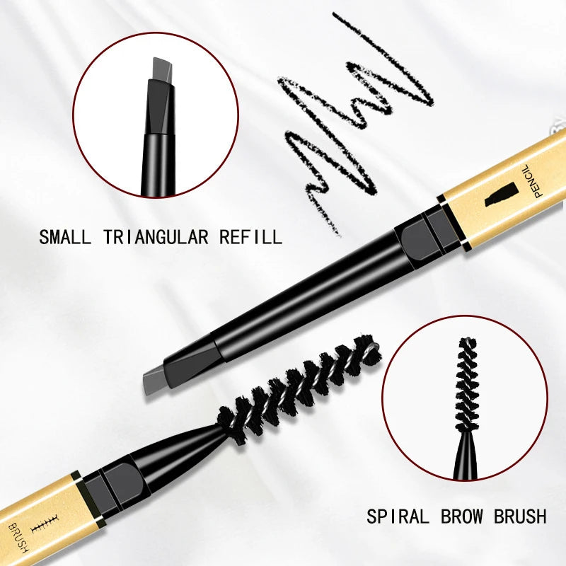 Waterproof Dual-Ended Eyebrow Pencil - Precise Long-Lasting Smudge-Proof Brow Makeup - ZOOMNSTORE
