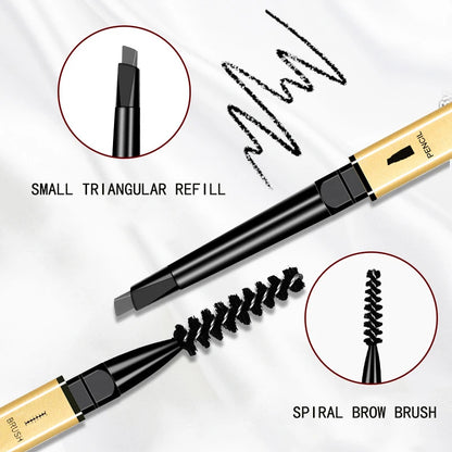 Waterproof Dual-Ended Eyebrow Pencil - Precise Long-Lasting Smudge-Proof Brow Makeup - ZOOMNSTORE
