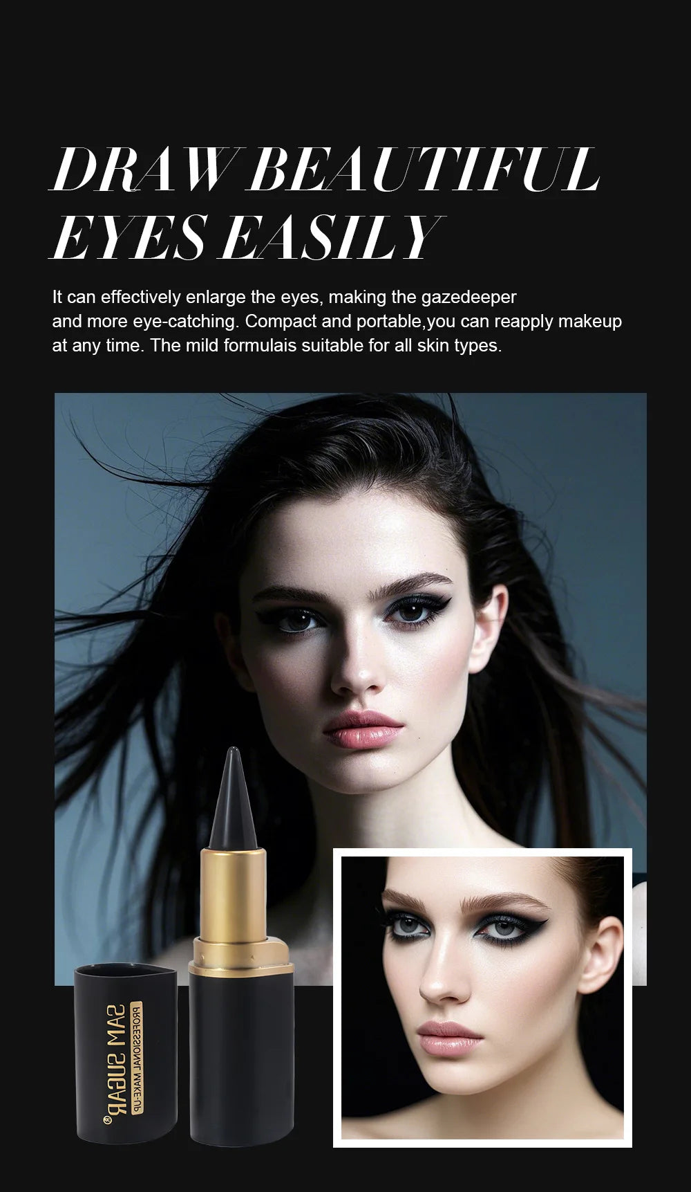 Waterproof Eyeliner Pen - Long Lasting Gel Eye Pencil, Quick Dry Matte Eyebrow Cream - ZOOMNSTORE